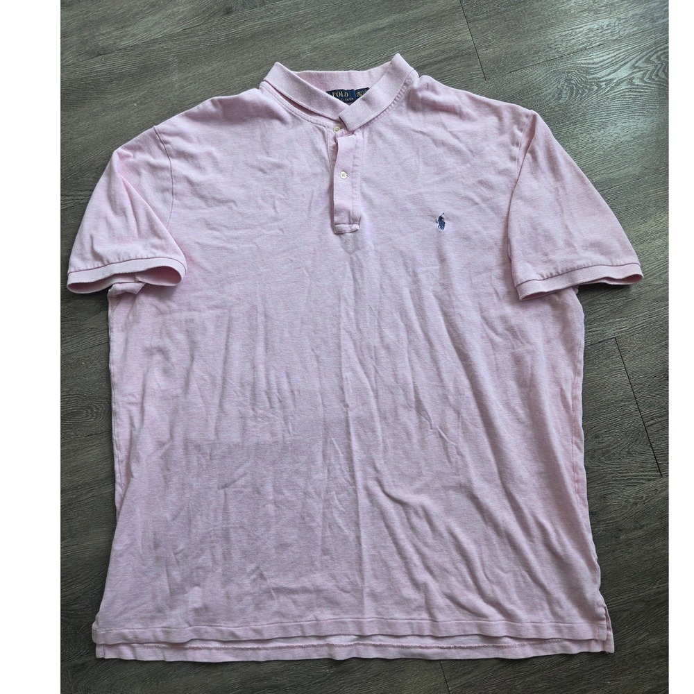 Polo Ralph Lauren Polo Shirt Mens 4XLT Pink Iconic Mesh Big & Tall